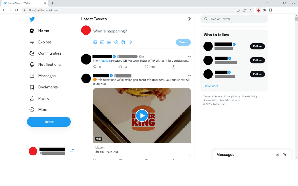 whats happening section removed from twitter desktop screen